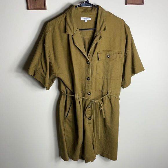 Madewell Pants - Madewell Short Sleeve Belted Safari Romper